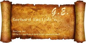 Gerhard Emilián névjegykártya